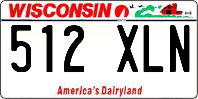 WI license plate 512XLN
