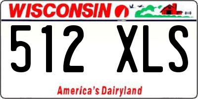 WI license plate 512XLS