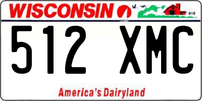 WI license plate 512XMC