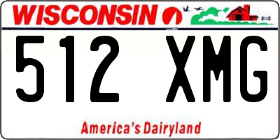 WI license plate 512XMG