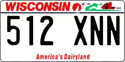 WI license plate 512XNN