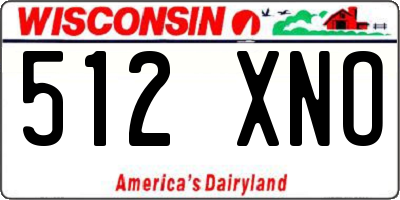 WI license plate 512XNO