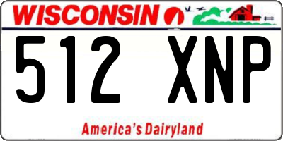 WI license plate 512XNP