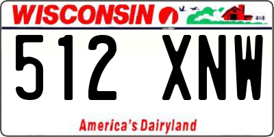 WI license plate 512XNW