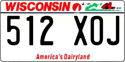 WI license plate 512XOJ