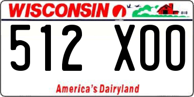 WI license plate 512XOO