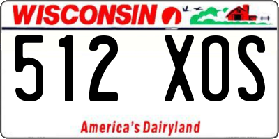 WI license plate 512XOS