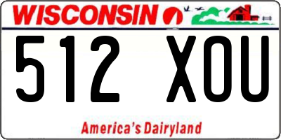 WI license plate 512XOU