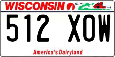 WI license plate 512XOW