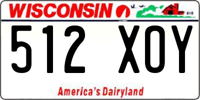 WI license plate 512XOY