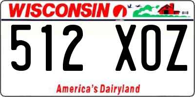 WI license plate 512XOZ