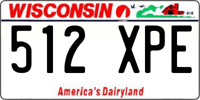 WI license plate 512XPE