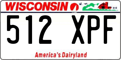 WI license plate 512XPF