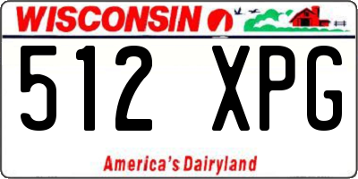 WI license plate 512XPG