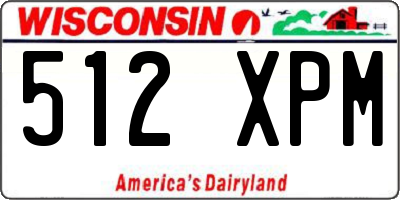 WI license plate 512XPM
