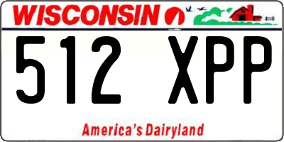 WI license plate 512XPP