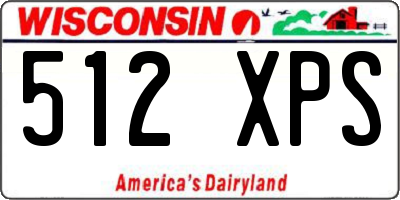 WI license plate 512XPS