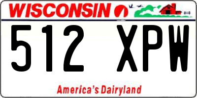 WI license plate 512XPW