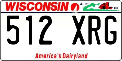 WI license plate 512XRG