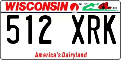 WI license plate 512XRK