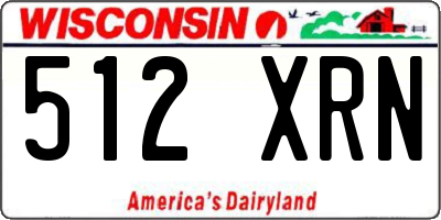 WI license plate 512XRN
