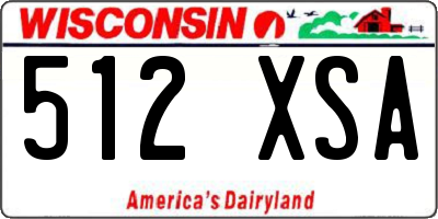 WI license plate 512XSA