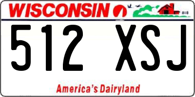 WI license plate 512XSJ