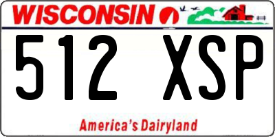 WI license plate 512XSP