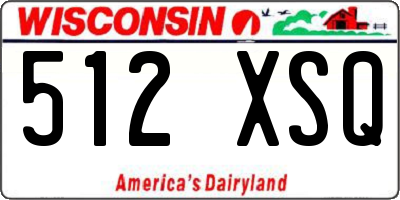 WI license plate 512XSQ