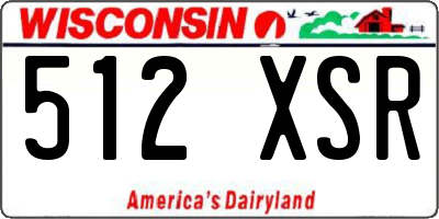 WI license plate 512XSR
