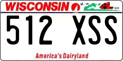 WI license plate 512XSS