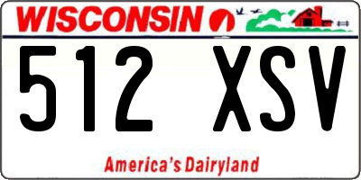 WI license plate 512XSV