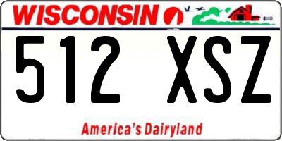 WI license plate 512XSZ