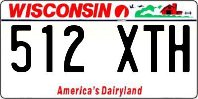 WI license plate 512XTH
