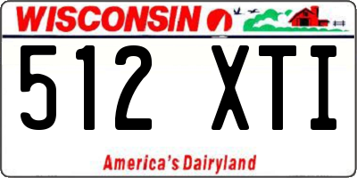 WI license plate 512XTI