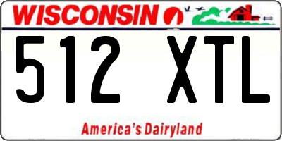WI license plate 512XTL