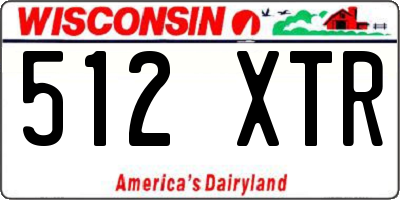 WI license plate 512XTR