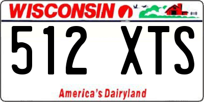 WI license plate 512XTS