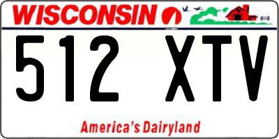 WI license plate 512XTV
