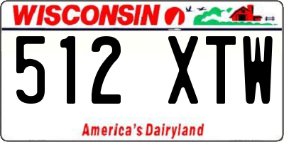 WI license plate 512XTW