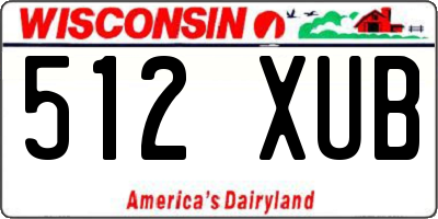 WI license plate 512XUB