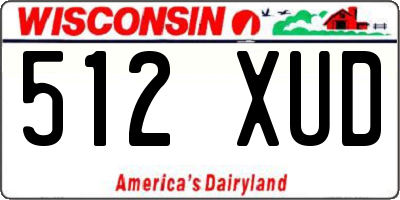 WI license plate 512XUD