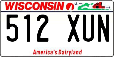 WI license plate 512XUN