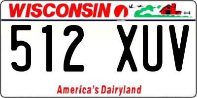 WI license plate 512XUV