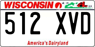 WI license plate 512XVD