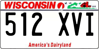 WI license plate 512XVI