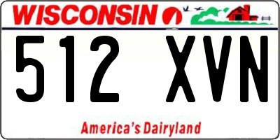 WI license plate 512XVN