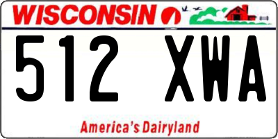 WI license plate 512XWA
