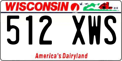 WI license plate 512XWS