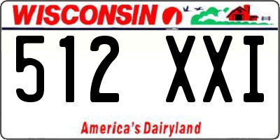 WI license plate 512XXI